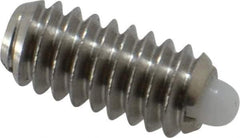 Vlier - 1/4-20, 17/32" Thread Length, 0.078" Plunger Projection, Stainless Steel Threaded Spring Plunger - 0.119" Max Plunger Diam, 0.531" Plunger Length, 1 Lb Init End Force, 3.5 Lb Final End Force - All Tool & Supply