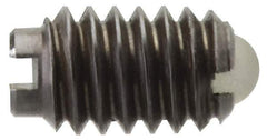 Vlier - 10-32, 0.094" Ball Diam, 0.513" Body Length, 0.025" Max Ball Reach, Threaded Ball Plunger - Steel Body, Nylon Ball, 0.5 Lb Initial End Force, 1.5 Lb Final End Force - All Tool & Supply