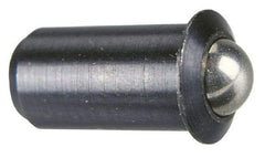 Gibraltar - 0.0786" Body Length x 3/8" Body Diam, 5 Lb Init to 14 Lb Final End Force, Stainless Steel Press Fit Ball Plunger - 5/16" Ball Diam, 0.11" Max Ball Reach, 0.078" Flange Thickness - All Tool & Supply