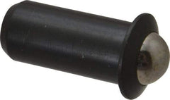 Vlier - 1.1" Body Length x 1/2" Body Diam, 8 Lb Init to 18 Lb Final End Force, Steel Press Fit Ball Plunger - 7/16" Ball Diam, 0.161" Max Ball Reach, 0.11" Flange Thickness - All Tool & Supply