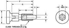 Vlier - 3/8-16, 1/4" Max Plunger Diam, 0.25 Lb Init to 2 Lb Final End Force, Knob Handle Plunger - Delrin Knob, 0.94" Body Length, 3/4" Length Under Head/Shoulder, 0.18" Plunger Projection - All Tool & Supply