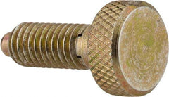 Vlier - 1/4-20, 1/2" Thread Length, 0.123" Max Plunger Diam, 1 Lb Init to 4 Lb Final End Force, Knob Handle Plunger - Knurled Knob, 0.79" Body Length, 1/2" Length Under Head/Shoulder, 1/8" Plunger Projection - All Tool & Supply