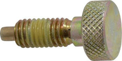 Vlier - 3/8-16, 3/4" Thread Length, 0.185" Max Plunger Diam, 1 Lb Init to 8 Lb Final End Force, Knob Handle Plunger - Knurled Knob, 0.94" Body Length, 3/4" Length Under Head/Shoulder, 0.218" Plunger Projection - All Tool & Supply