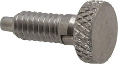 Vlier - 1/4-20, 0.4" Thread Length, 0.123 to 1/8" Max Plunger Diam, 0.5 Lb Init to 2 Lb Final End Force, Locking Knob Handle Plunger - Knurled Knob, 0.53" Length Under Head/Shoulder, 1/8" Plunger Projection - All Tool & Supply