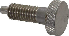 Vlier - 3/8-16, 3/4" Thread Length, 0.185 to 0.186" Max Plunger Diam, 0.5 Lb Init to 3 Lb Final End Force, Locking Knob Handle Plunger - Knurled Knob, 0.97" Length Under Head/Shoulder, 0.22" Plunger Projection - All Tool & Supply