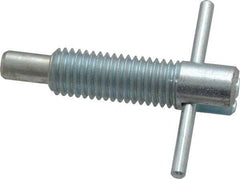 Vlier - 5/8-11 Thread, 2-1/2" Body Length, 5/8" Plunger Projection, 3/8" Plunger Diam, Steel, Locking T Handle Plunger - 1.7" Thread Length, 2-1/2" Handle Length, 2.38" Plunger Length, 2-1/2 Lb Initial End Force, 5 Lb Final End Force, - All Tool & Supply