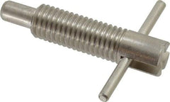 Vlier - 5/8-11 Thread, 2-1/2" Body Length, 5/8" Plunger Projection, 3/8" Plunger Diam, Stainless Steel, Locking T Handle Plunger - 1.7" Thread Length, 2-1/2" Handle Length, 2.38" Plunger Length, 2-1/2 Lb Initial End Force, 5 Lb Final End Force, - All Tool & Supply