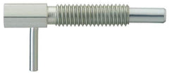 Gibraltar - M6x1.0, 0.788" Thread Length, 4mm Plunger Diam, 2.2 N Init to 11.1 N Final End Force, Stainless Steel Locking L Handle Plunger - 32mm Body Length, 20mm Length Under Head, Locking Element, 10mm Plunger Projection - All Tool & Supply