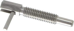 Vlier - 3/8-16, 1.18" Thread Length, 1/4" Plunger Diam, 0.75 Lb Init to 3.75 Lb Final End Force, Stainless Steel Locking L Handle Plunger - 2" Body Length, 1.31" Length Under Head, 0.56" Plunger Projection - All Tool & Supply