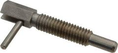 Vlier - 3/8-16, 1.18" Thread Length, 1/4" Plunger Diam, 0.75 Lb Init to 3.75 Lb Final End Force, Stainless Steel Locking L Handle Plunger - 2" Body Length, 1.31" Length Under Head, Locking Element, 0.56" Plunger Projection - All Tool & Supply