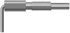 Vlier - 5/8-11, 1.82" Thread Length, 0.38" Plunger Diam, 1 Lb Init to 5 Lb Final End Force, Stainless Steel L Handle Plunger - 3.05" Body Length, 2" Length Under Head, 1" Plunger Projection - All Tool & Supply