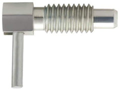 Vlier - 5/8-11, 1.07" Thread Length, 0.38" Plunger Diam, 0.75 Lb Init to 2.5 Lb Final End Force, Stainless Steel Locking L Handle Plunger - 1.88" Body Length, 1-1/4" Length Under Head, 1/2" Plunger Projection - All Tool & Supply