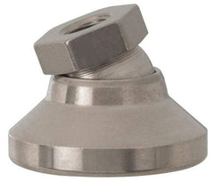 Vlier - 4500 Lb Capacity, 5/8-11 Thread, 1-1/4" OAL, Stainless Steel Stud, Tapped Pivotal Socket Mount Leveling Pad - 2-1/2" Base Diam, Elastomer Pad, 7/8" Hex - All Tool & Supply