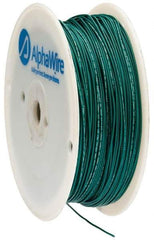 Alpha Wire - 22 AWG, 1 Strand, 305 m OAL, Tinned Copper Hook Up Wire - Green PVC Jacket, 0.057" Diam - All Tool & Supply