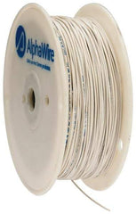 Alpha Wire - 22 AWG, 1 Strand, 305 m OAL, Tinned Copper Hook Up Wire - White PVC Jacket, 0.057" Diam - All Tool & Supply