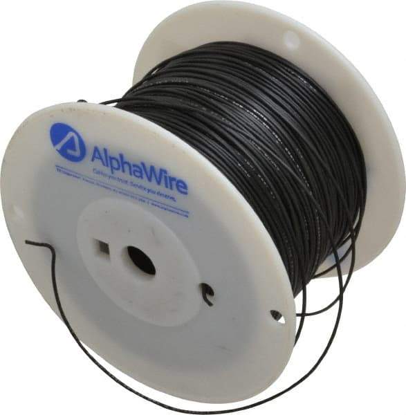 Alpha Wire - 20 AWG, 10 Strand, 305 m OAL, Tinned Copper Hook Up Wire - Black PVC Jacket, 0.069" Diam - All Tool & Supply