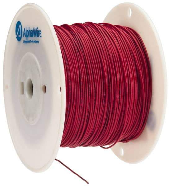 Alpha Wire - 20 AWG, 1 Strand, 305 m OAL, Tinned Copper Hook Up Wire - Red PVC Jacket, 0.064" Diam - All Tool & Supply