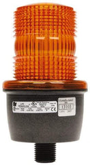 Federal Signal Corp - 12 to 48 VDC, 4X NEMA Rated, Strobe Tube, Amber, Low Profile Mini Strobe Light - 65 to 95 Flashes per min, 1/2 Inch Pipe, 3-1/8 Inch Diameter, 5.8 Inch High, IP66 Ingress Rating, Pipe Mount - All Tool & Supply