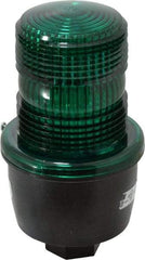 Federal Signal Corp - 120 VAC, 4X NEMA Rated, Strobe Tube, Green, Low Profile Mini Strobe Light - 65 to 95 Flashes per min, 1/2 Inch Pipe, 3-1/8 Inch Diameter, 5.7 Inch High, IP66 Ingress Rating, Pipe Mount - All Tool & Supply