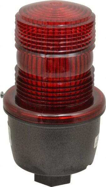Federal Signal Corp - 120 VAC, 4X NEMA Rated, Strobe Tube, Red, Low Profile Mini Strobe Light - 65 to 95 Flashes per min, 1/2 Inch Pipe, 3-1/8 Inch Diameter, 5.7 Inch High, IP66 Ingress Rating, Pipe Mount - All Tool & Supply
