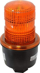 Federal Signal Corp - 12 to 48 VDC, 4X NEMA Rated, Strobe Tube, Amber, Low Profile Mini Strobe Light - 65 to 95 Flashes per min, 1/2 Inch Pipe, 3-1/8 Inch Diameter, 5.7 Inch High, IP66 Ingress Rating, Pipe Mount - All Tool & Supply