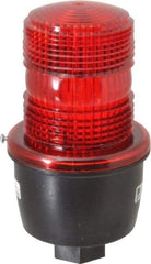 Federal Signal Corp - 12 to 48 VDC, 4X NEMA Rated, Strobe Tube, Red, Low Profile Mini Strobe Light - 65 to 95 Flashes per min, 1/2 Inch Pipe, 3-1/8 Inch Diameter, 5.7 Inch High, IP66 Ingress Rating, Pipe Mount - All Tool & Supply