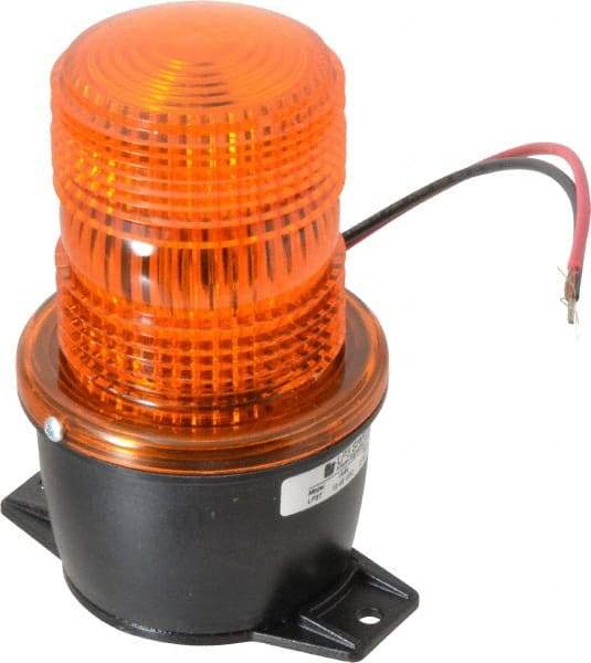 Federal Signal Corp - 12 to 48 VDC, 4X NEMA Rated, Strobe Tube, Amber, Low Profile Mini Strobe Light - 65 to 95 Flashes per min, 3-1/8 Inch Diameter, 5.1 Inch High, IP66 Ingress Rating, T Mount - All Tool & Supply