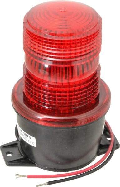 Federal Signal Corp - 12 to 48 VDC, 4X NEMA Rated, Strobe Tube, Red, Low Profile Mini Strobe Light - 65 to 95 Flashes per min, 3-1/8 Inch Diameter, 5.1 Inch High, IP66 Ingress Rating, T Mount - All Tool & Supply