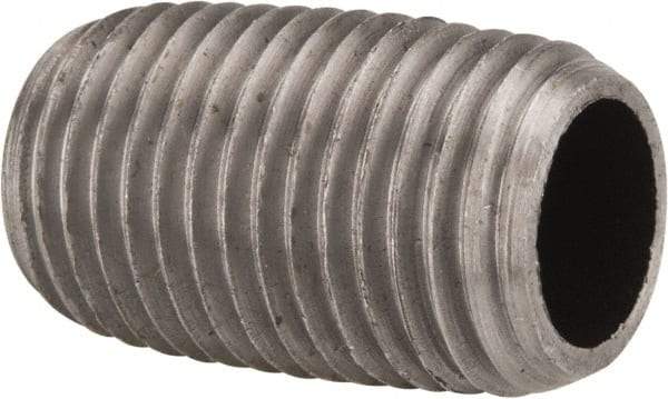 Value Collection - Schedule 40, 1/4" Diam x 7/8" Long Steel Black Pipe Nipple - Threaded - All Tool & Supply