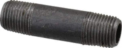 Value Collection - Schedule 40, 1/8" Diam x 1-1/2" Long Steel Black Pipe Nipple - Threaded - All Tool & Supply