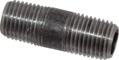 Value Collection - Schedule 40, 1/4" Diam x 1-1/2" Long Steel Black Pipe Nipple - Threaded - All Tool & Supply