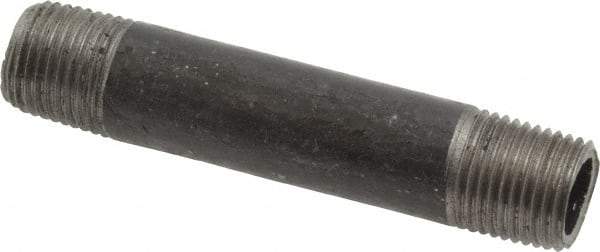 Value Collection - Schedule 40, 1/8" Diam x 2" Long Steel Black Pipe Nipple - Threaded - All Tool & Supply