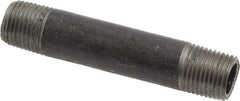 Value Collection - Schedule 40, 1/8" Diam x 2" Long Steel Black Pipe Nipple - Threaded - All Tool & Supply