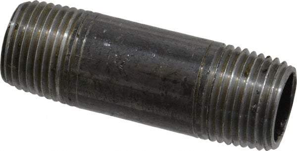 Value Collection - Schedule 40, 3/8" Diam x 2" Long Steel Black Pipe Nipple - Threaded - All Tool & Supply