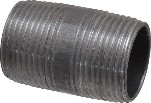 Value Collection - Schedule 40, 1" Diam x 2" Long Steel Black Pipe Nipple - Threaded - All Tool & Supply