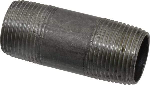 Value Collection - Schedule 40, 3/4" Diam x 2-1/2" Long Steel Black Pipe Nipple - Threaded - All Tool & Supply