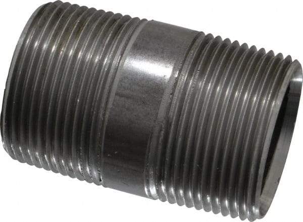 Value Collection - Schedule 40, 1-1/4" Diam x 2-1/2" Long Steel Black Pipe Nipple - Threaded - All Tool & Supply