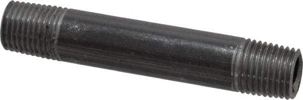 Value Collection - Schedule 40, 1/4" Diam x 3" Long Steel Black Pipe Nipple - Threaded - All Tool & Supply