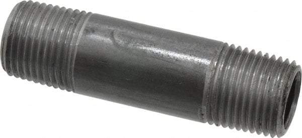 Value Collection - Schedule 40, 1/2" Diam x 3" Long Steel Black Pipe Nipple - Threaded - All Tool & Supply