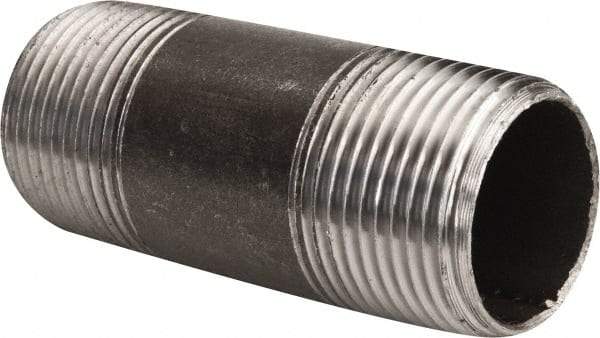 Value Collection - Schedule 40, 1" Diam x 3" Long Steel Black Pipe Nipple - Threaded - All Tool & Supply