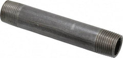 Value Collection - Schedule 40, 3/8" Diam x 3-1/2" Long Steel Black Pipe Nipple - Threaded - All Tool & Supply