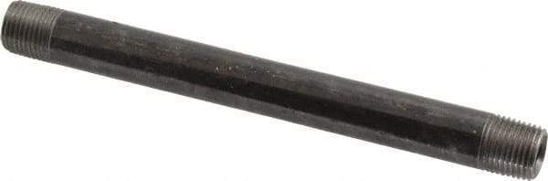 Value Collection - Schedule 40, 1/8" Diam x 4" Long Steel Black Pipe Nipple - Threaded - All Tool & Supply