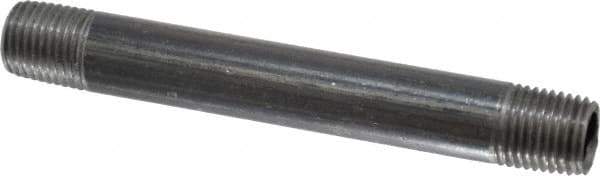 Value Collection - Schedule 40, 1/4" Diam x 4" Long Steel Black Pipe Nipple - Threaded - All Tool & Supply