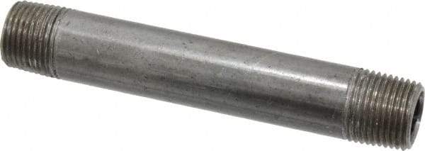 Value Collection - Schedule 40, 3/8" Diam x 4" Long Steel Black Pipe Nipple - Threaded - All Tool & Supply