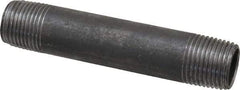 Value Collection - Schedule 40, 1/2" Diam x 4" Long Steel Black Pipe Nipple - Threaded - All Tool & Supply