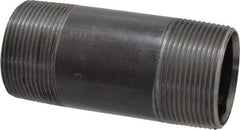 Value Collection - Schedule 40, 1-1/2" Diam x 4" Long Steel Black Pipe Nipple - Threaded - All Tool & Supply