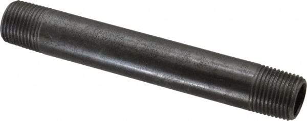 Value Collection - Schedule 40, 3/8" Diam x 4-1/2" Long Steel Black Pipe Nipple - Threaded - All Tool & Supply