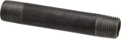 Value Collection - Schedule 40, 1/2" Diam x 4-1/2" Long Steel Black Pipe Nipple - Threaded - All Tool & Supply