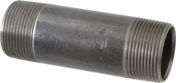 Value Collection - Schedule 40, 1-1/4" Diam x 4-1/2" Long Steel Black Pipe Nipple - Threaded - All Tool & Supply