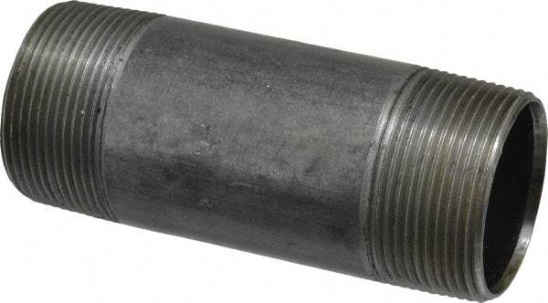 B&K Mueller - Schedule 40, 1-1/2" Diam x 4-1/2" Long Steel Black Pipe Nipple - Threaded - All Tool & Supply